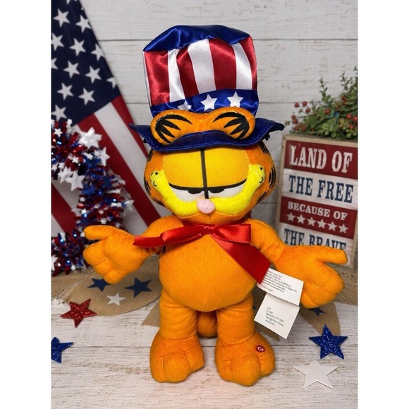 Nickelodeon Other - Garfield Patriotic Uncle Sam Animated Dancing Plush 16" NWT